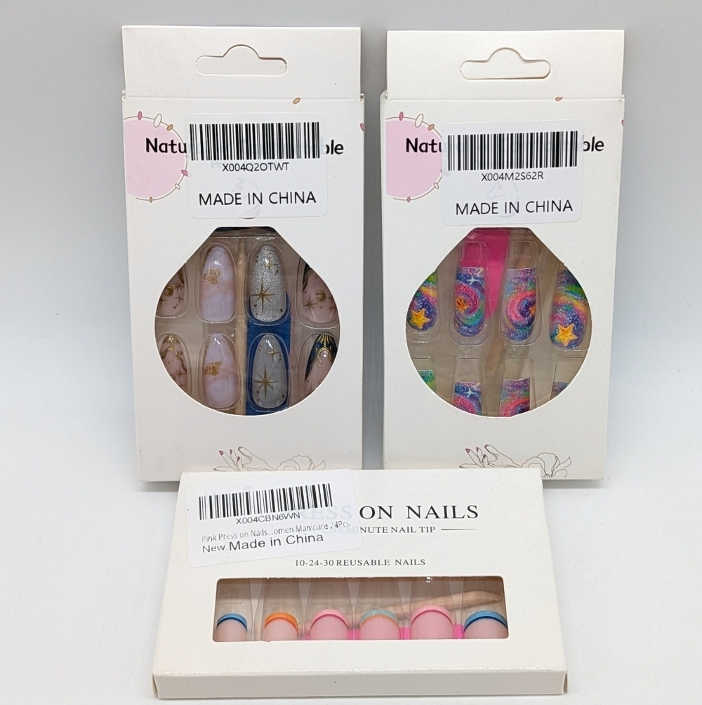 Press On Nails Colorful & Celestial - 3 Sets